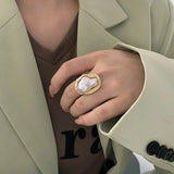 Gold Starfish Pearl Ring